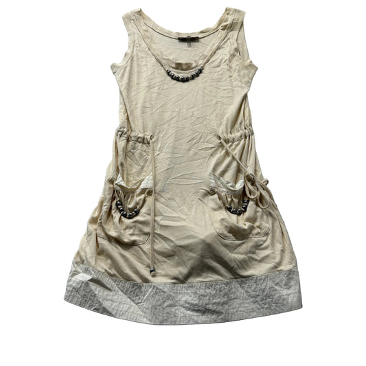 See By Chloe Women's Beige Sleeveless Mini Dress Cargo Pockets Casual Size 8