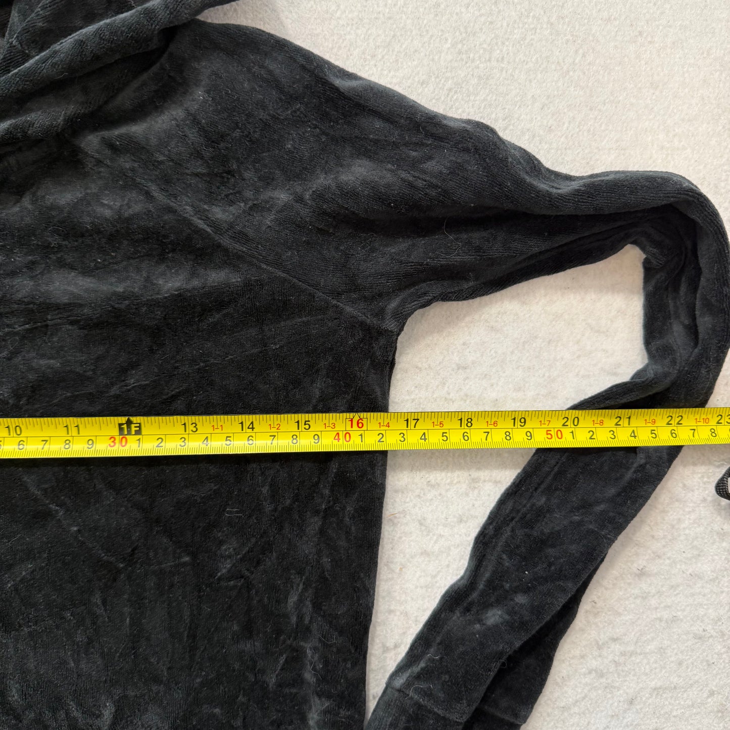 Juicy Couture Women's Black Velour Full Zip Hoodie Rhinestone Back Design Size M