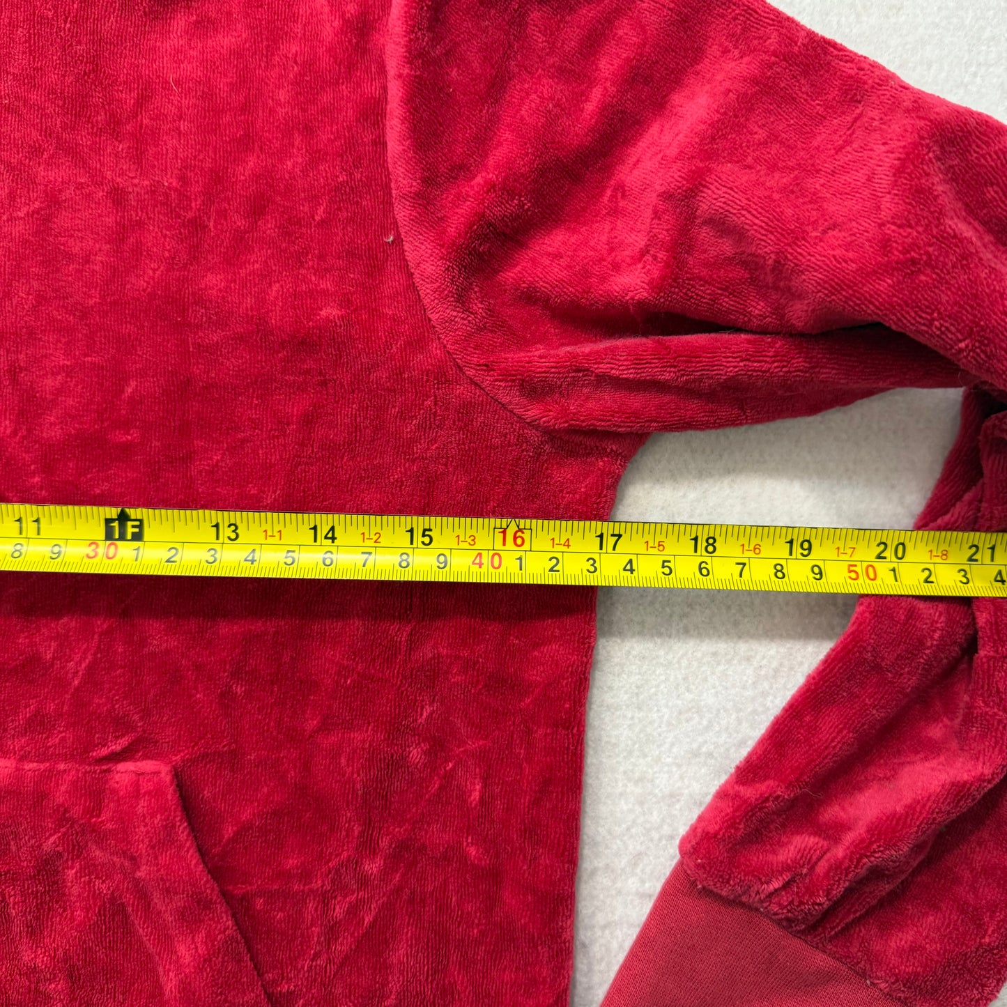 Vintage Juicy Couture Womens Ruby Red Velour Zip Up Hoodie Loungewear Y2K Size S