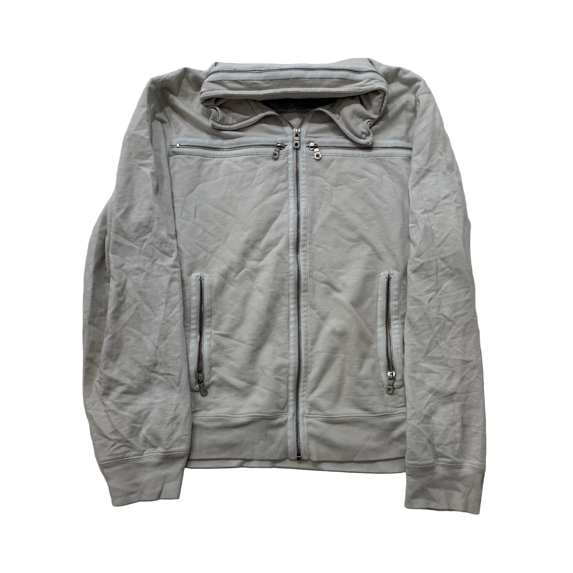 RARE CROSS ZIPPER HIDDEN HOODIE Micheal Kors ZIP UP JACKET size L - Clean Curriculums 