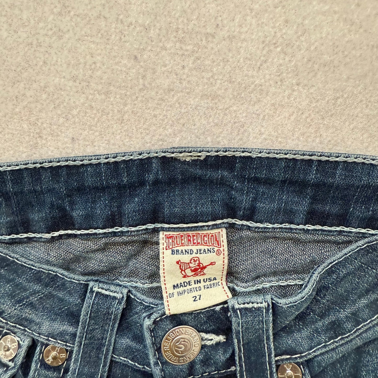 True Religion Jodie Women Dark Blue Denim Skinny Jeans Back Flap Pockets Size 27