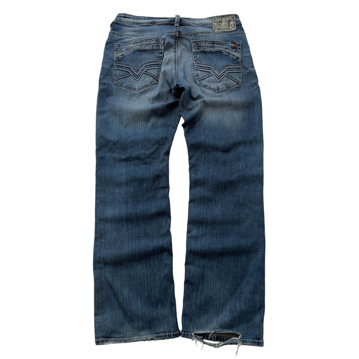 BKE Buckle Lucas-X ST Men's Blue Straight Fit Denim Jeans Stretch Logo Size W33