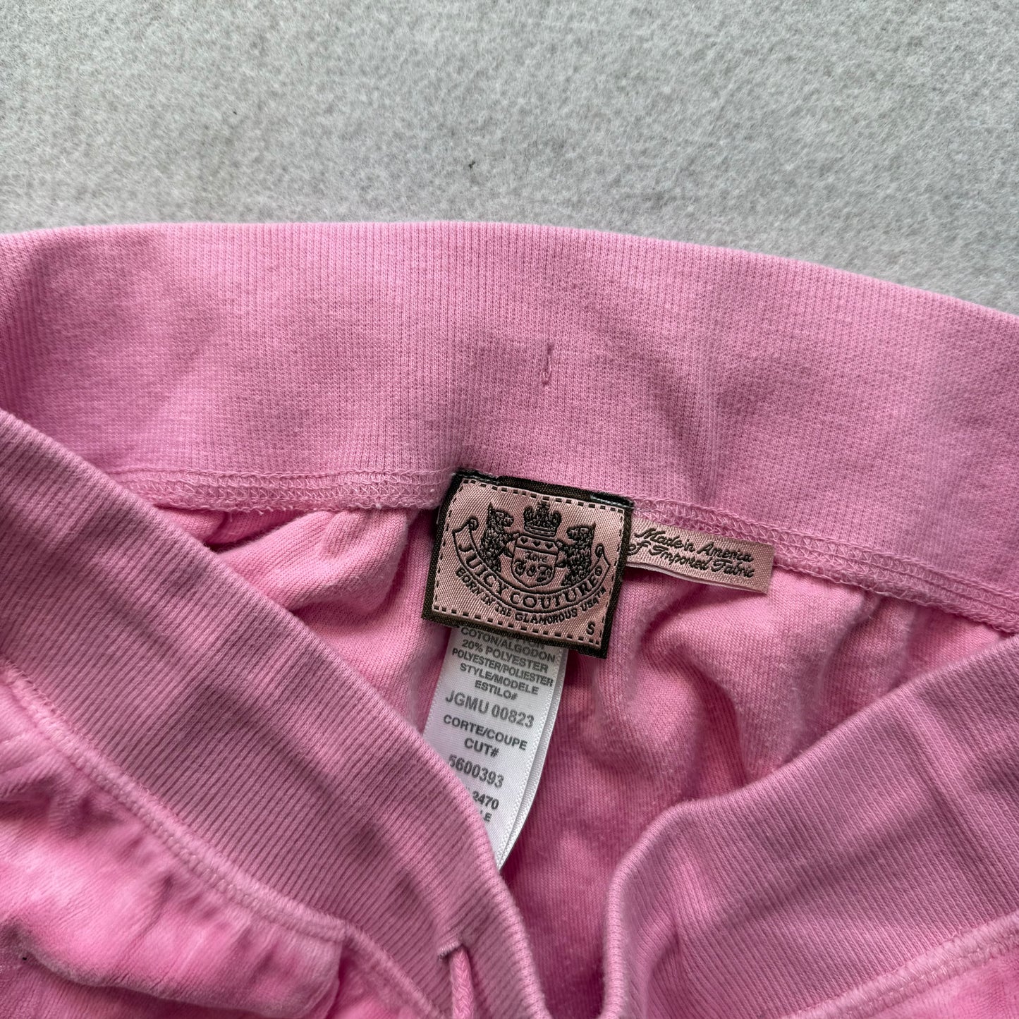 Vintage Juicy Couture Women's Baby Pink Velour Flared Track Pant Pockets Size S