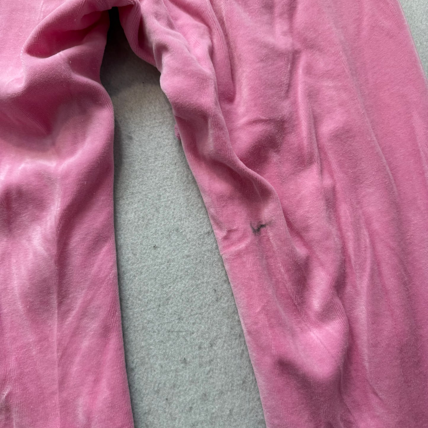 Vintage Juicy Couture Women's Pink Velour Flared Leg Track Pants Pockets Size L