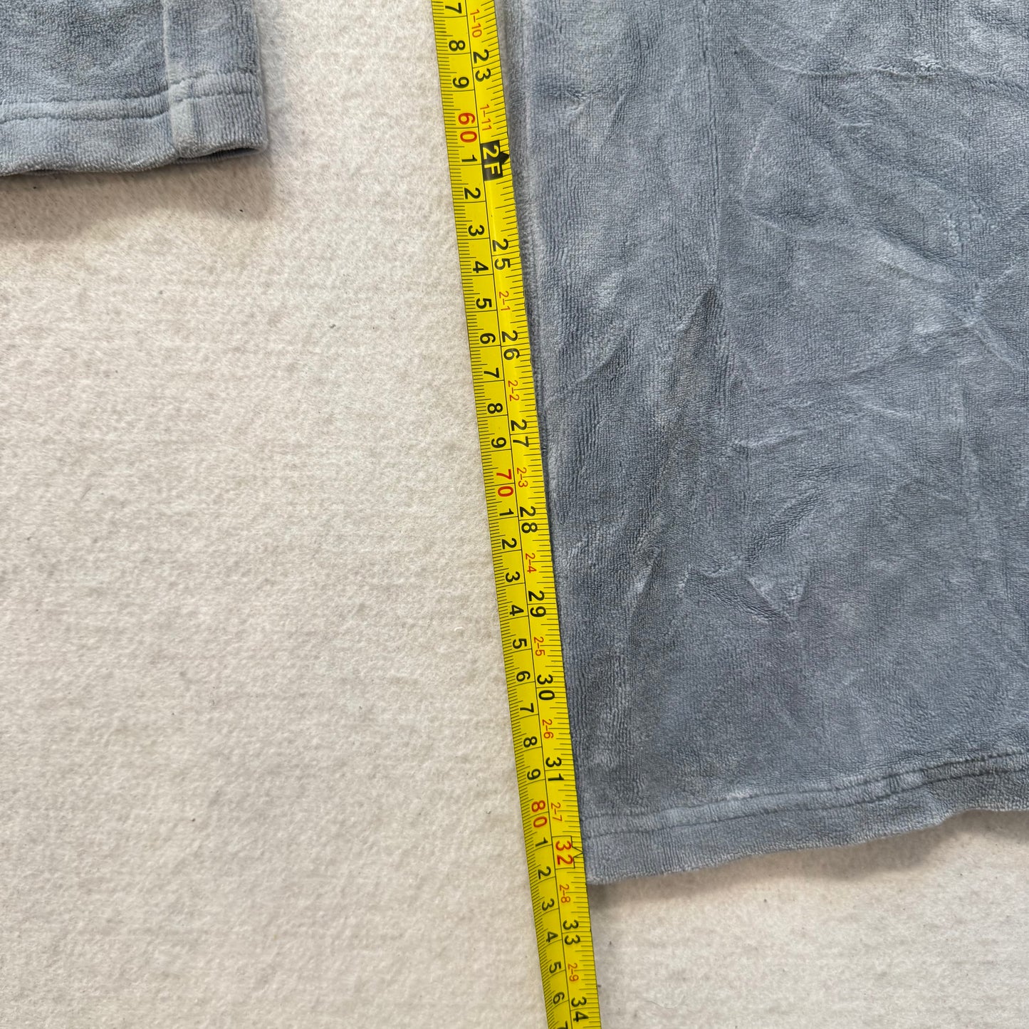 Juicy Couture Womens Gray Velour Wide Leg Flare Track Pants Snap Pockets Size XL