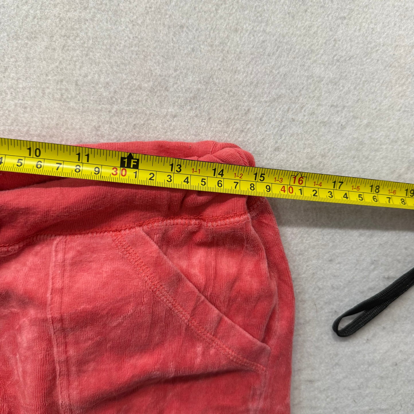 Vintage Juicy Couture Women's Coral Pink Velour Flared Track Pant Pockets Size L