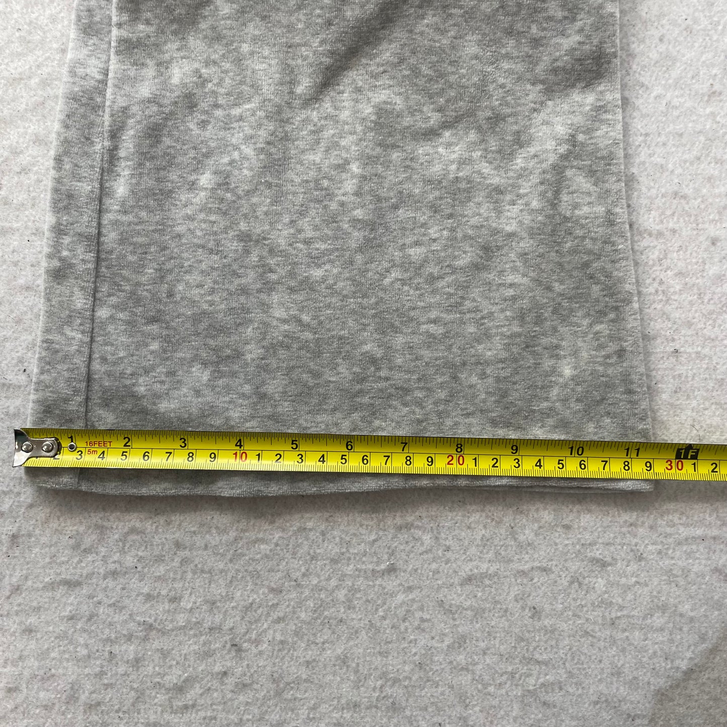 Vintage Juicy Couture Women's Light Gray Velour Flared Track Pant Drawstring - L