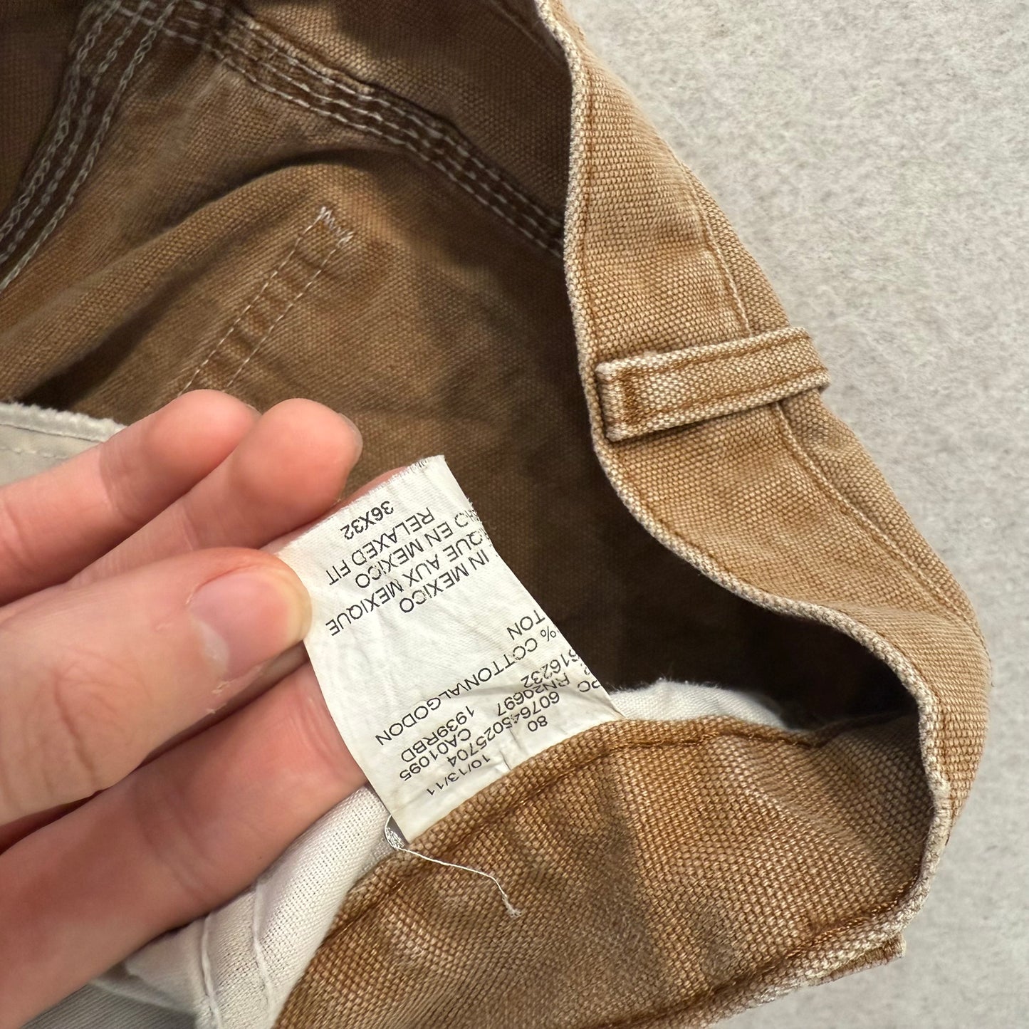 Dickies Men Tan Cotton Straight Leg Carpenter Pant Tool Pockets Workwear Size 36