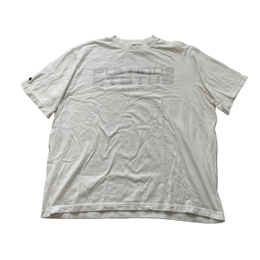 Sean John Platinum Status Men's White Cotton T-Shirt Studded Spell Out Size XL