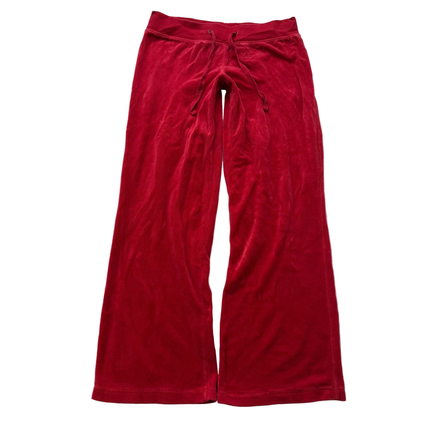 Juicy Couture Women's Dark Red Velour Flared Leg Track Pants Drawstring Size M