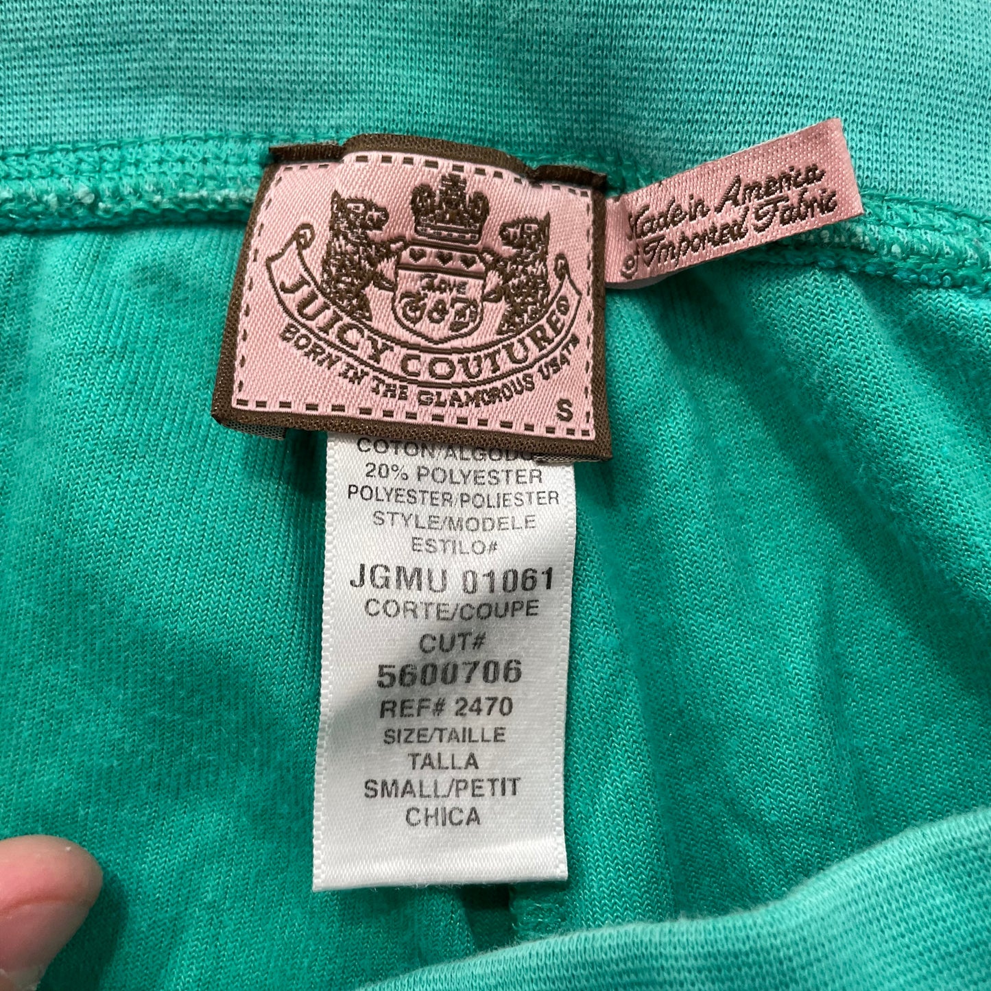 Vintage Juicy Couture Women's Aqua Velour Flared Track Pants Pockets Y2k Size S