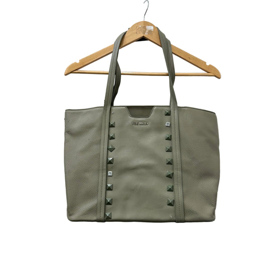 Steve Madden Olive Green Leather Studded Casual Wear Shoulder Tote Bag