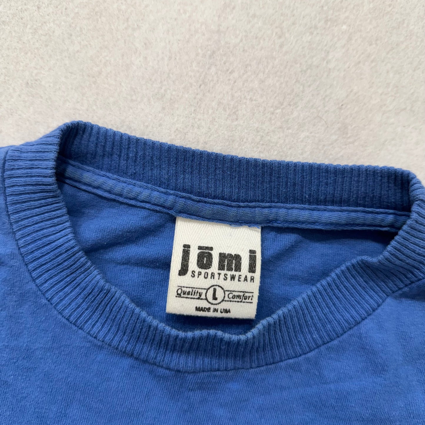 Jomi Men's Royal Blue Cotton Relaxed Fit T-Shirt Short Sleeves Crewneck Size L