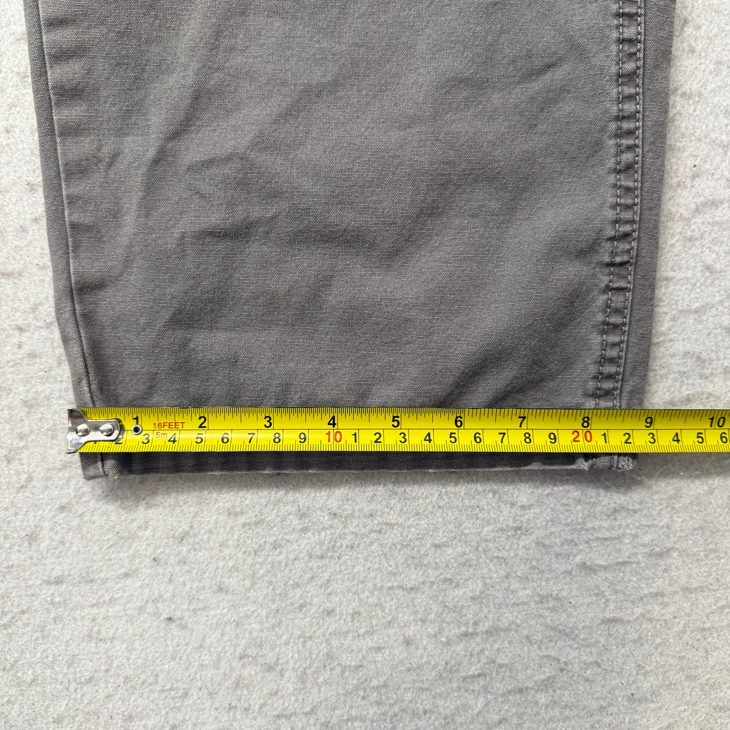 RSQ Mens Gray Loose Fit Canvas Cargo Utility Pant Pockets Baggy Workwear - 32x32