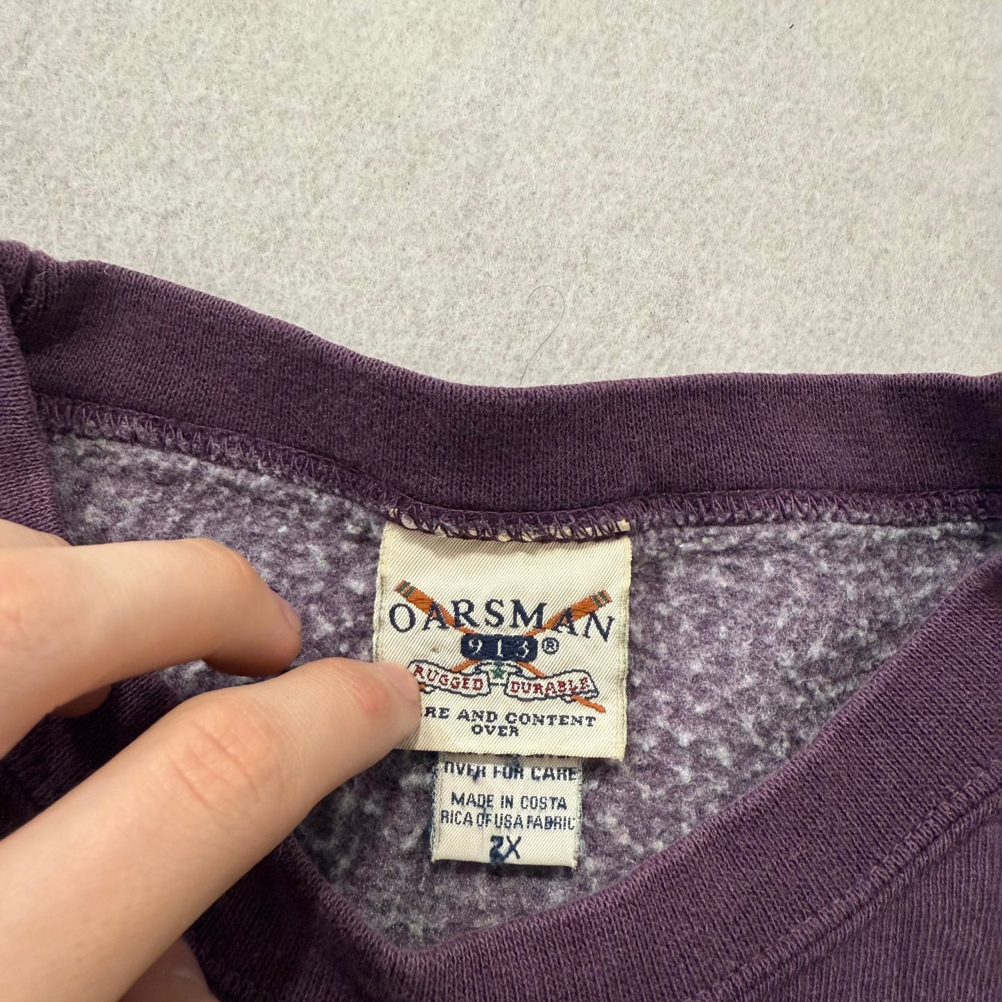 Oarsman 913 City Club Marietta Est. 1991 Purple Cotton Blend Sweatshirt Size 2X