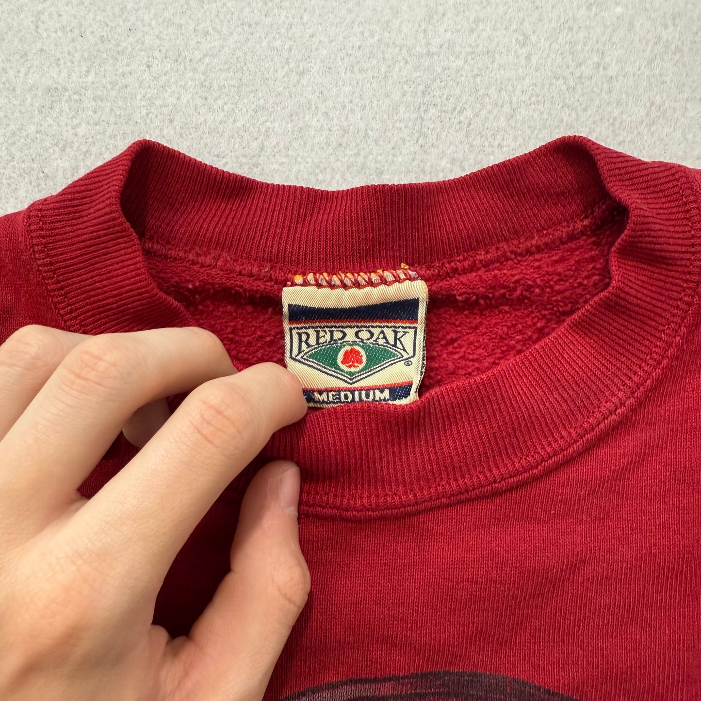 Vintage Red Oak Stanford Cardinal Women's Red Reworked Cropped Sweatshirt Size M