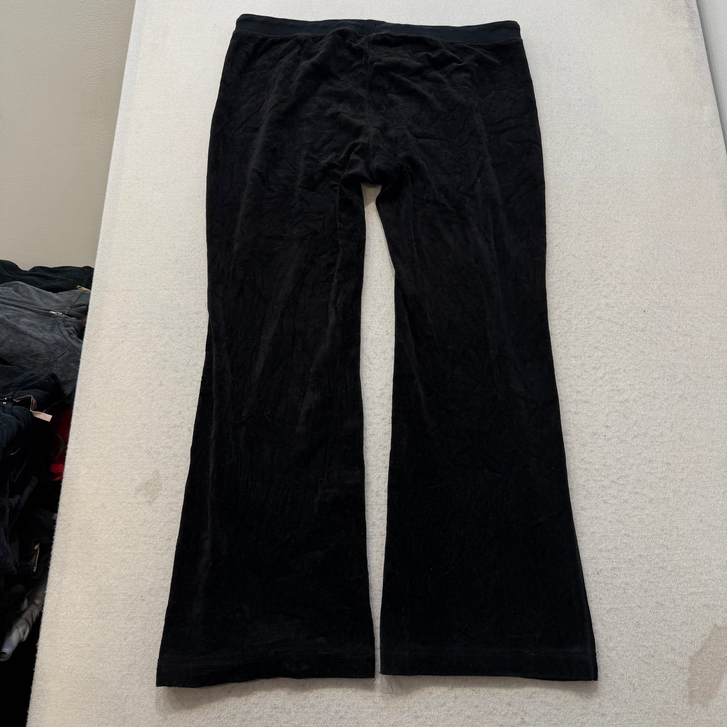 Juicy Couture Women's Black Velour Tracksuit Set Zip-Up Hoodie & Pant Size M/L