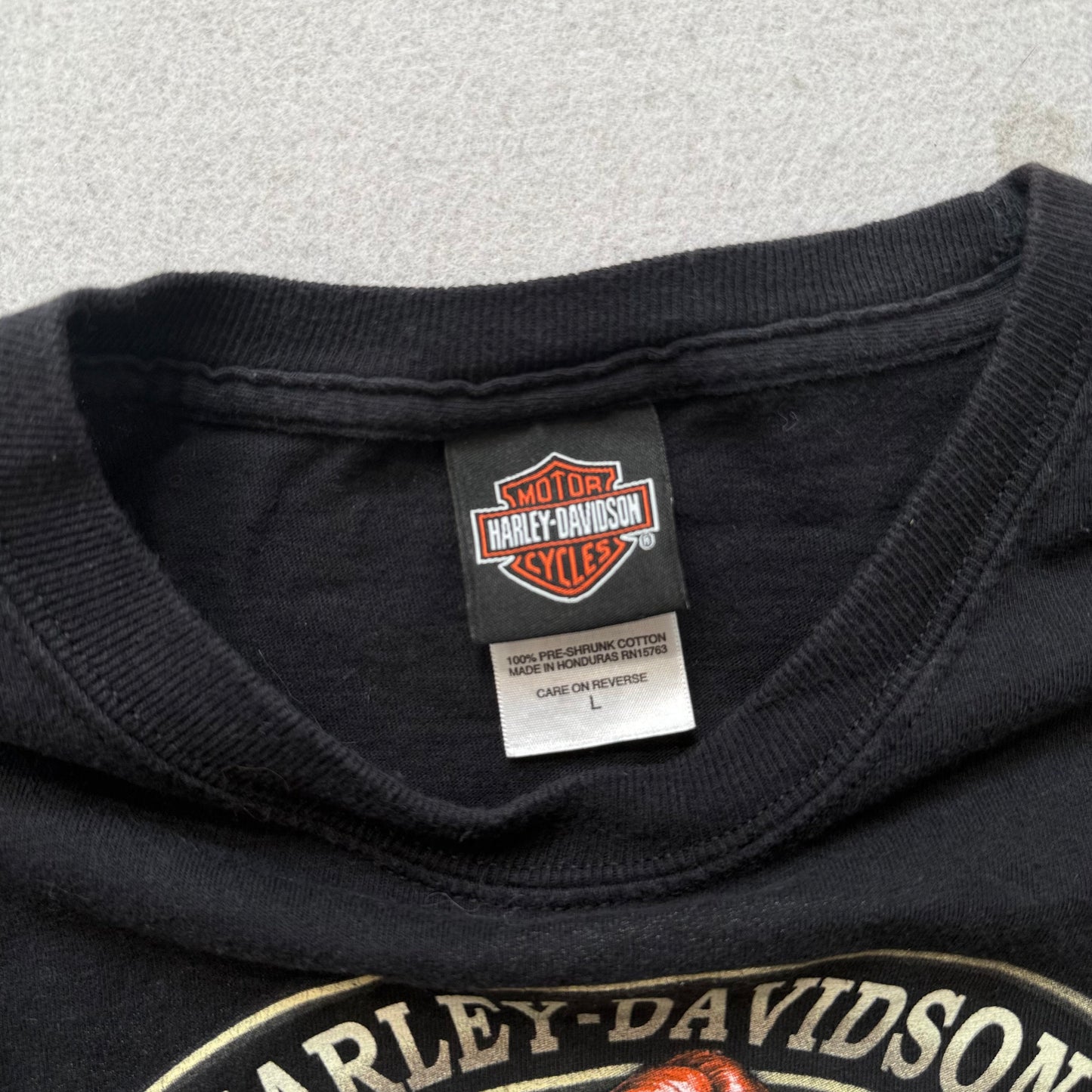 Harley-Davidson Pinup Winged Angel Girl Men's Black Long Sleeve T-Shirt Size L