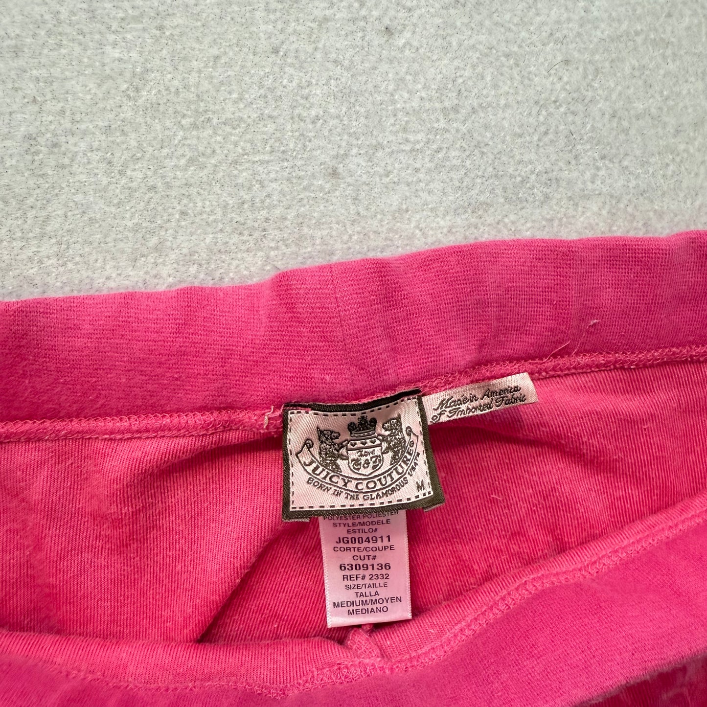 Juicy Couture Women's Hot Pink Velour Flared Track Pant Scottie Dog Logo Size M
