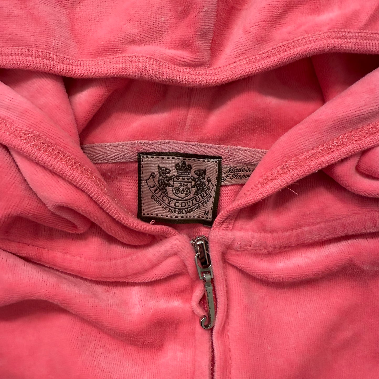 Juicy Couture Women's Watermelon Velour Zip Up Hoodie Loungewear Preppy Size M