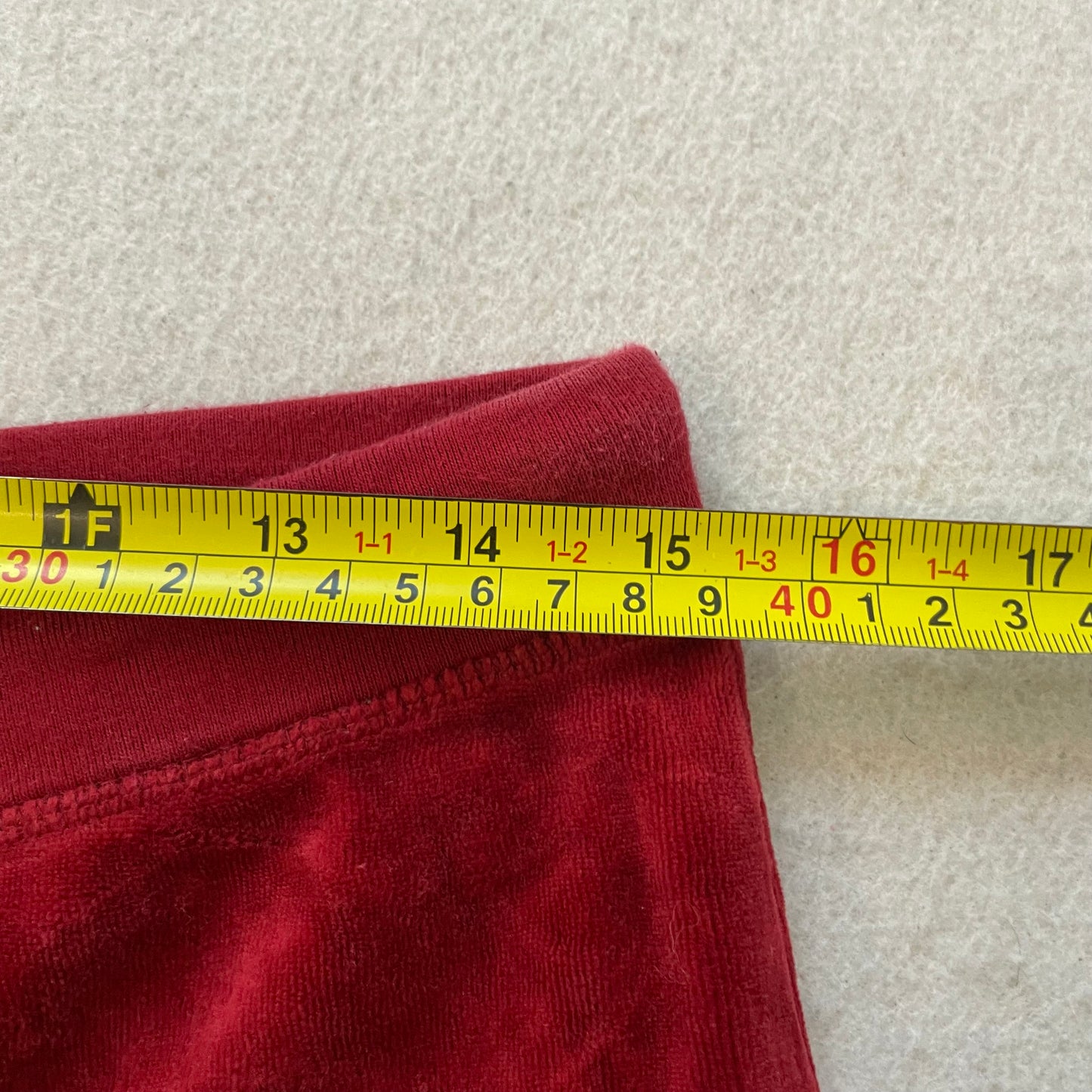 Juicy Couture Women's Wine Red Velour Flared Leg Track Pants Drawstring Size M