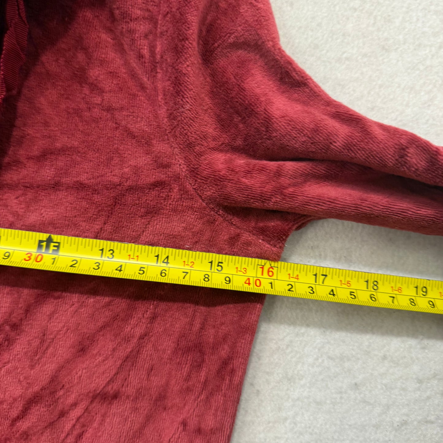 Hollister Women's Maroon Velour Zip Up Hoodie Split Kangaroo Pockets Y2K Size XS