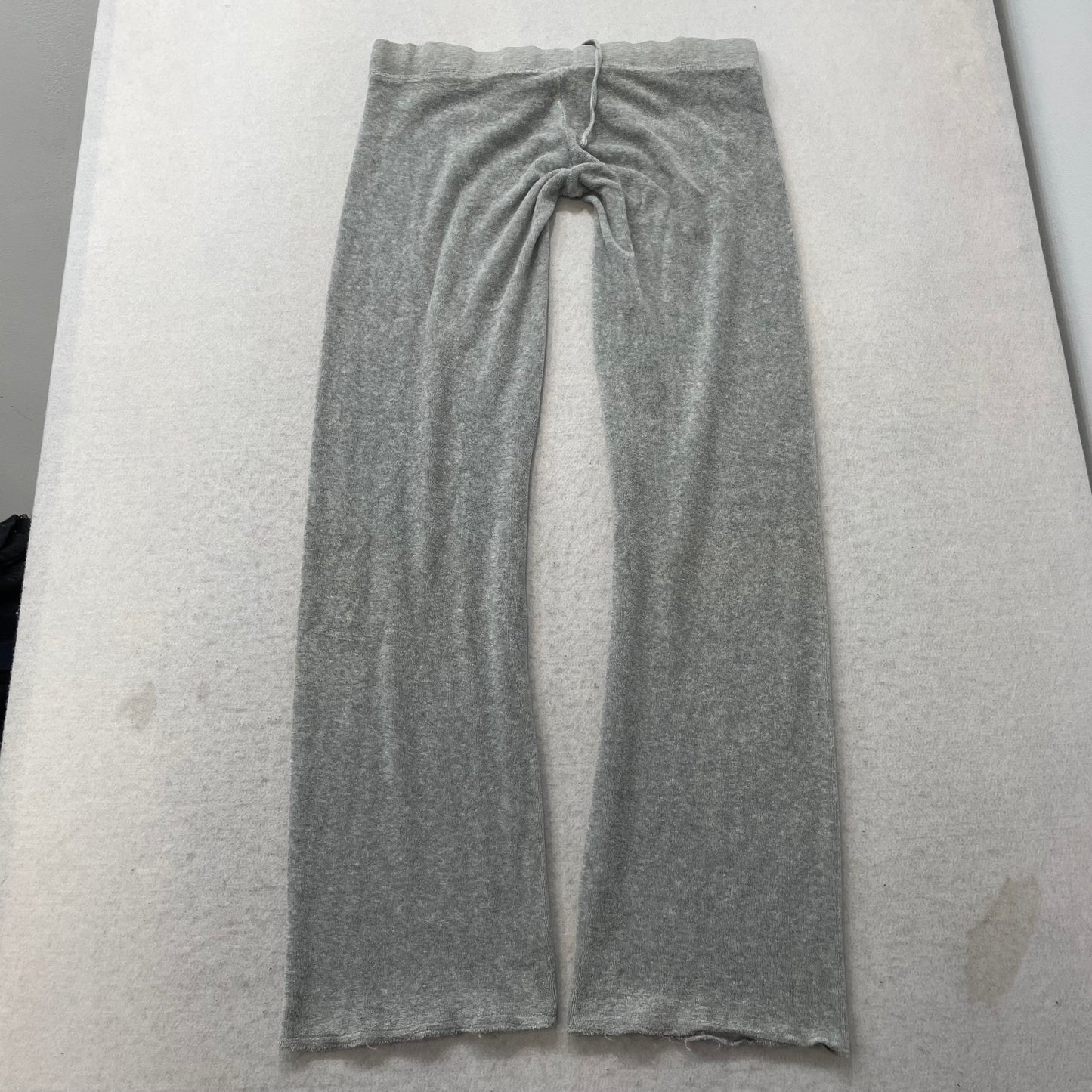 Vintage Juicy Couture Women's Heather Gray Velour Flared Track Pant Y2K Size S
