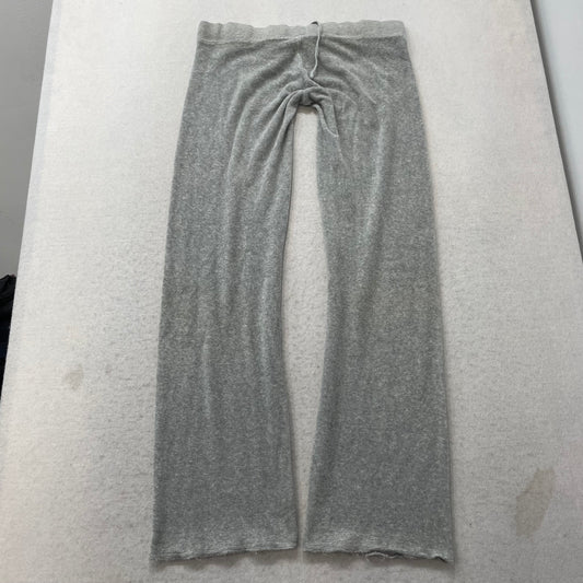 Vintage Juicy Couture Women's Heather Gray Velour Flared Track Pant Y2K Size S