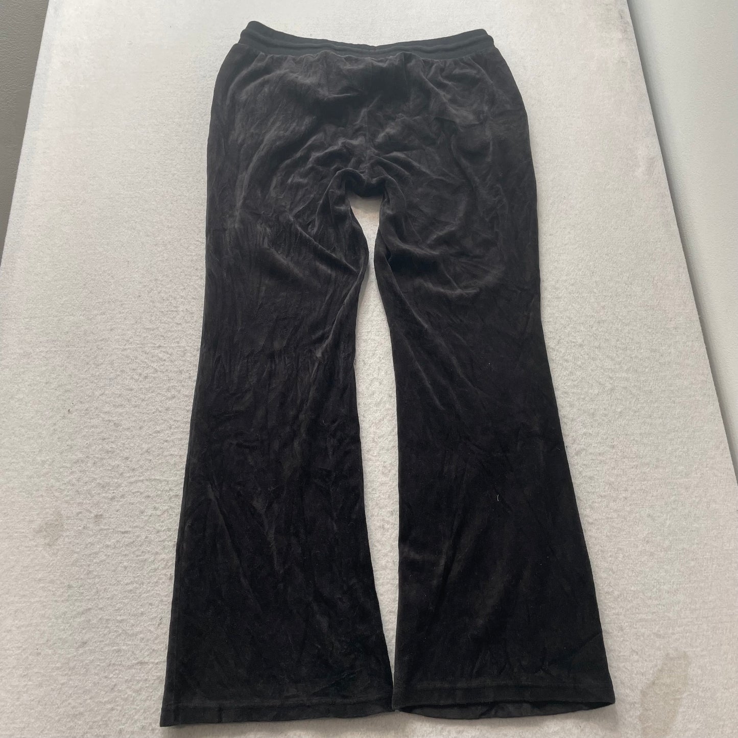 Vintage Juicy Couture Women's Black Velour Tracksuit Set Mock Neck Jacket & Pants L