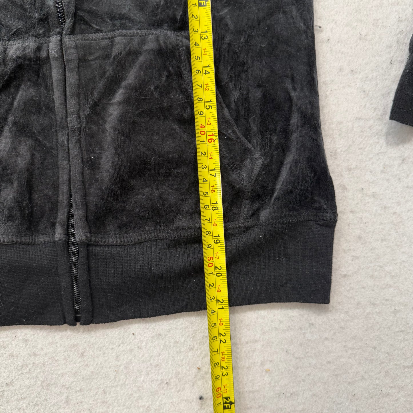Vintage Juicy Couture “Scottie Dogs” Women's Black Velour Full Zip Hoodie Size S