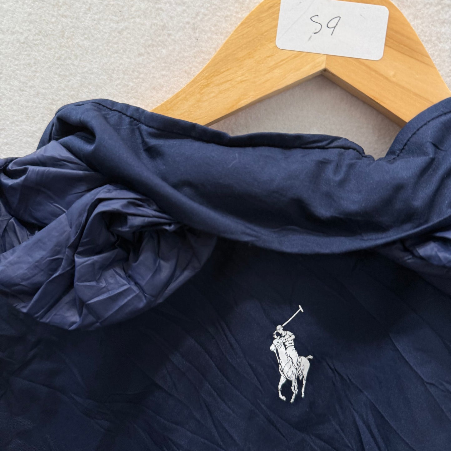 Polo Golf Ralph Lauren Navy White Hooded Windbreaker Jacket US Open Size XL