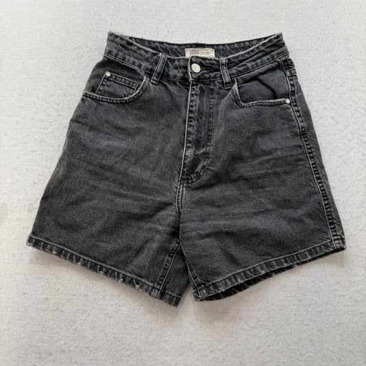 Authentic Denim by TRF Women's Black Washed Denim Short High Rise Casual Size 24