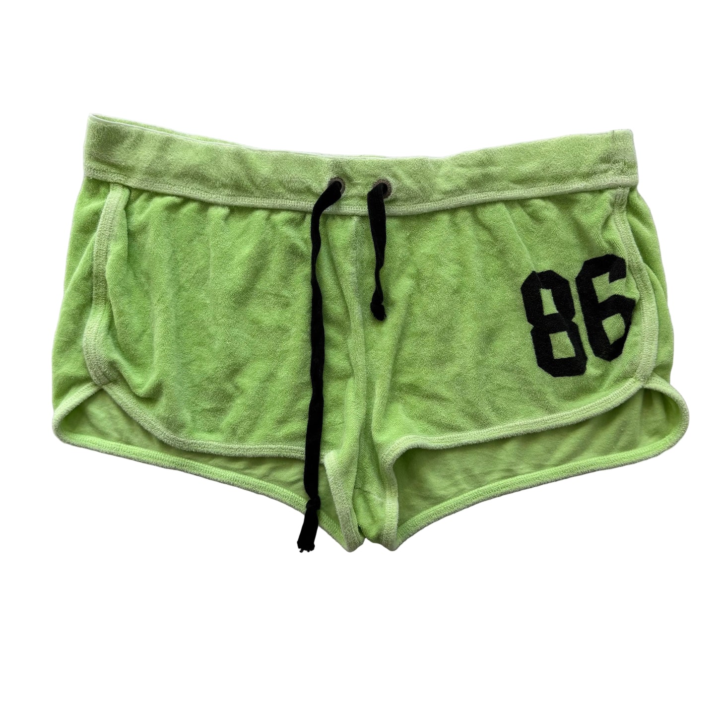 Victoria's Secret PINK #86 Women's Lime Green Terry Cloth Varsity Shorts Size L