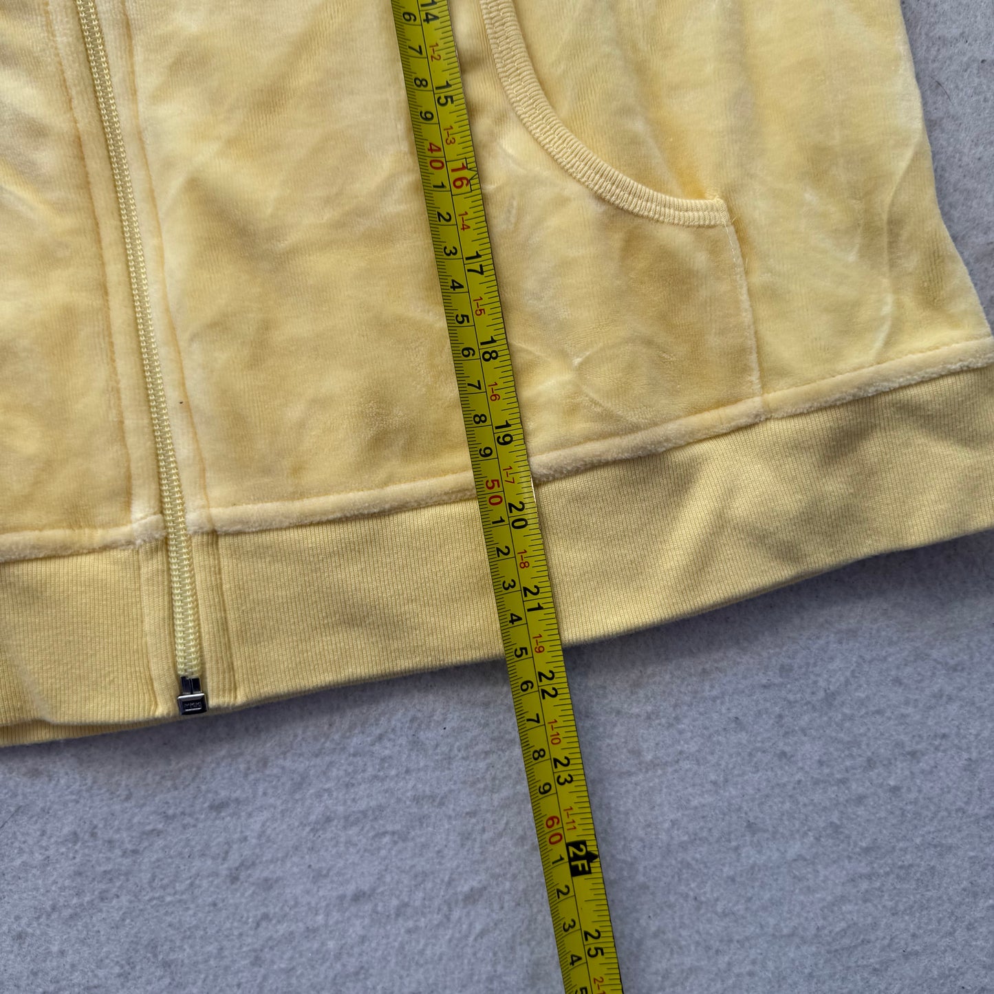 Juicy Couture Women's Pastel Yellow Tracksuit Set Full Zip Hoodie & Pant Size M