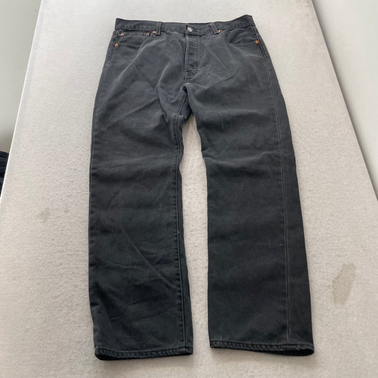 Levi's 501 Original Fit Men's Faded Black Denim Jeans Button Fly Size 36x30