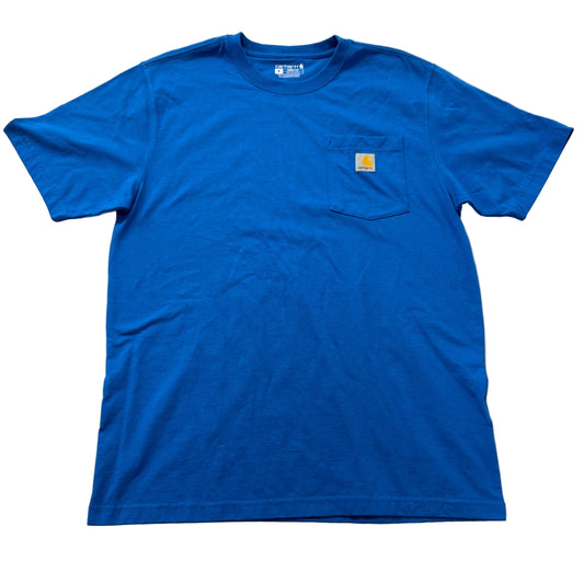 Carhartt Men's Cobalt Blue Cotton Blend T-Shirt Short Sleeve Loose Fit Size M