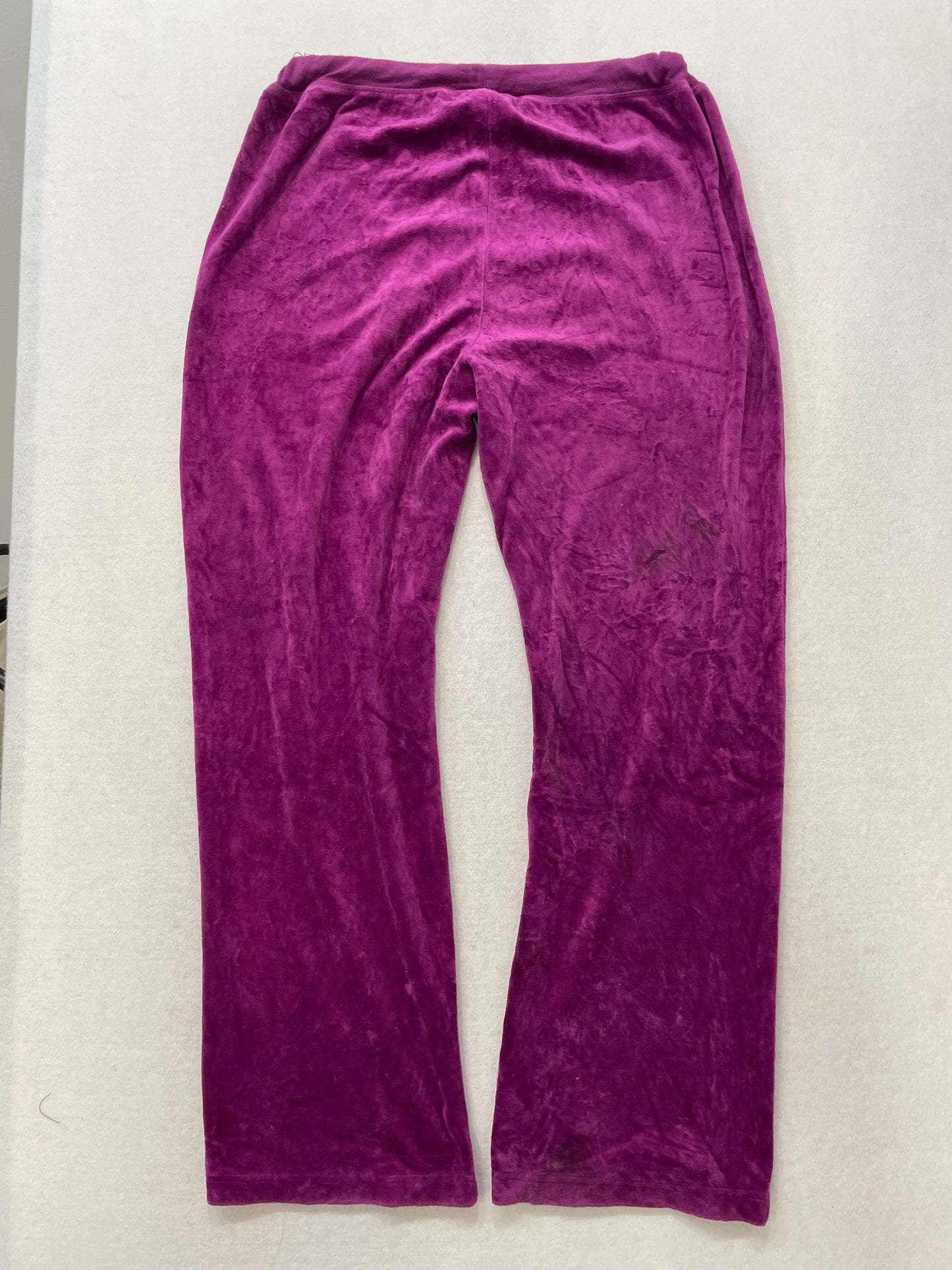 Vintage Juicy Couture Purple Drawstring Flare Velour Pants Size XL