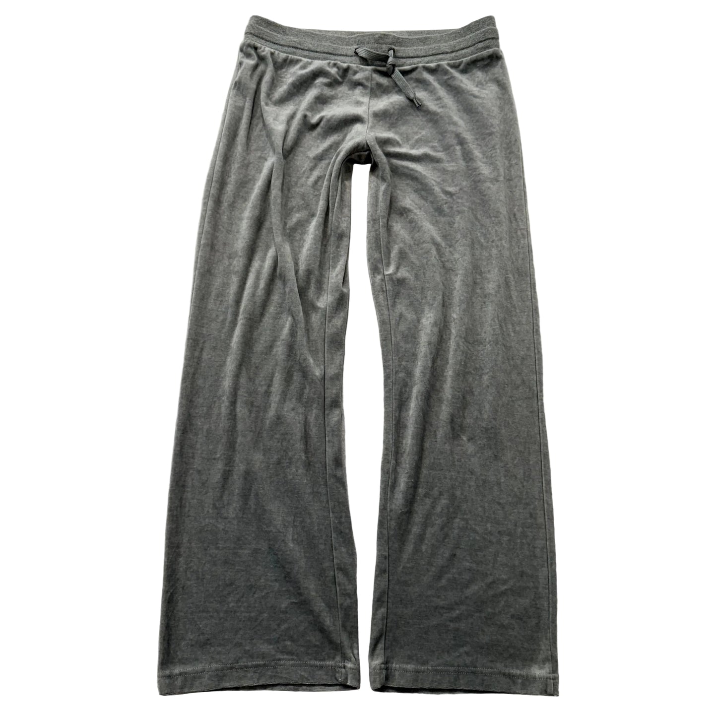 Vintage Juicy Couture Women's Heather Gray Velour Flared Track Pants Y2K Size L