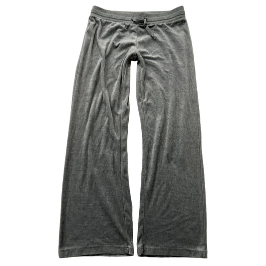 Vintage Juicy Couture Women's Heather Gray Velour Flared Track Pants Y2K Size L
