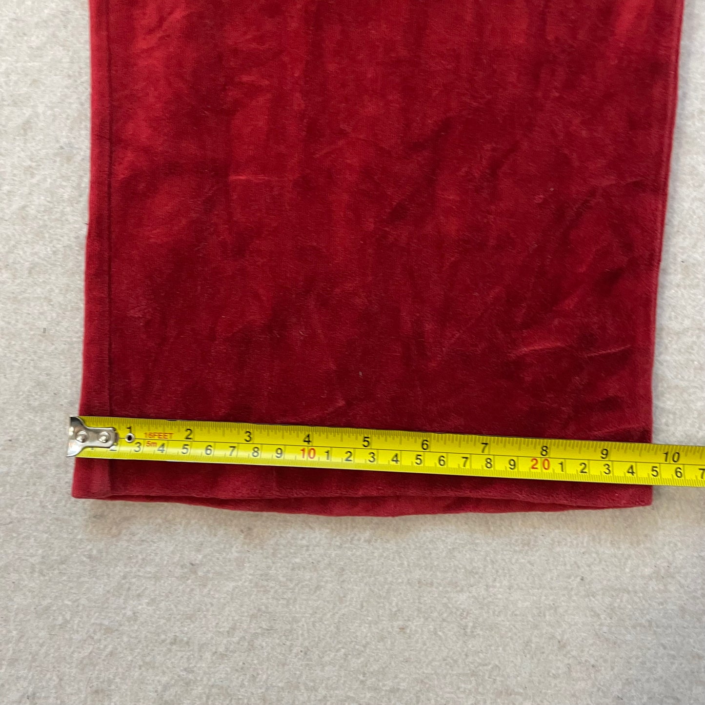 Juicy Couture Women's Wine Red Velour Flared Leg Track Pants Drawstring Size M