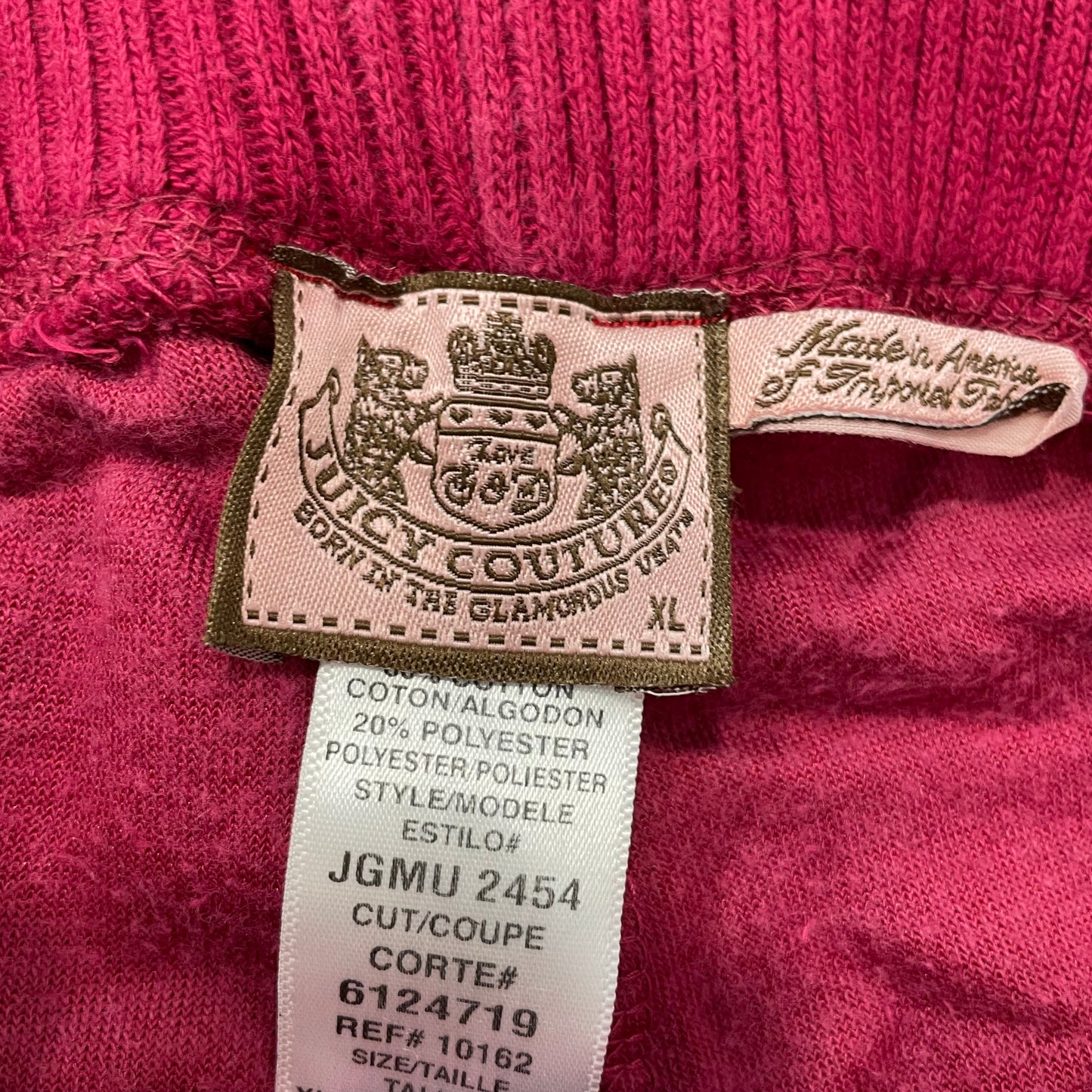 Juicy Couture Women's Hot Pink Velour Flared Leg Track Pants Drawstring Size XL