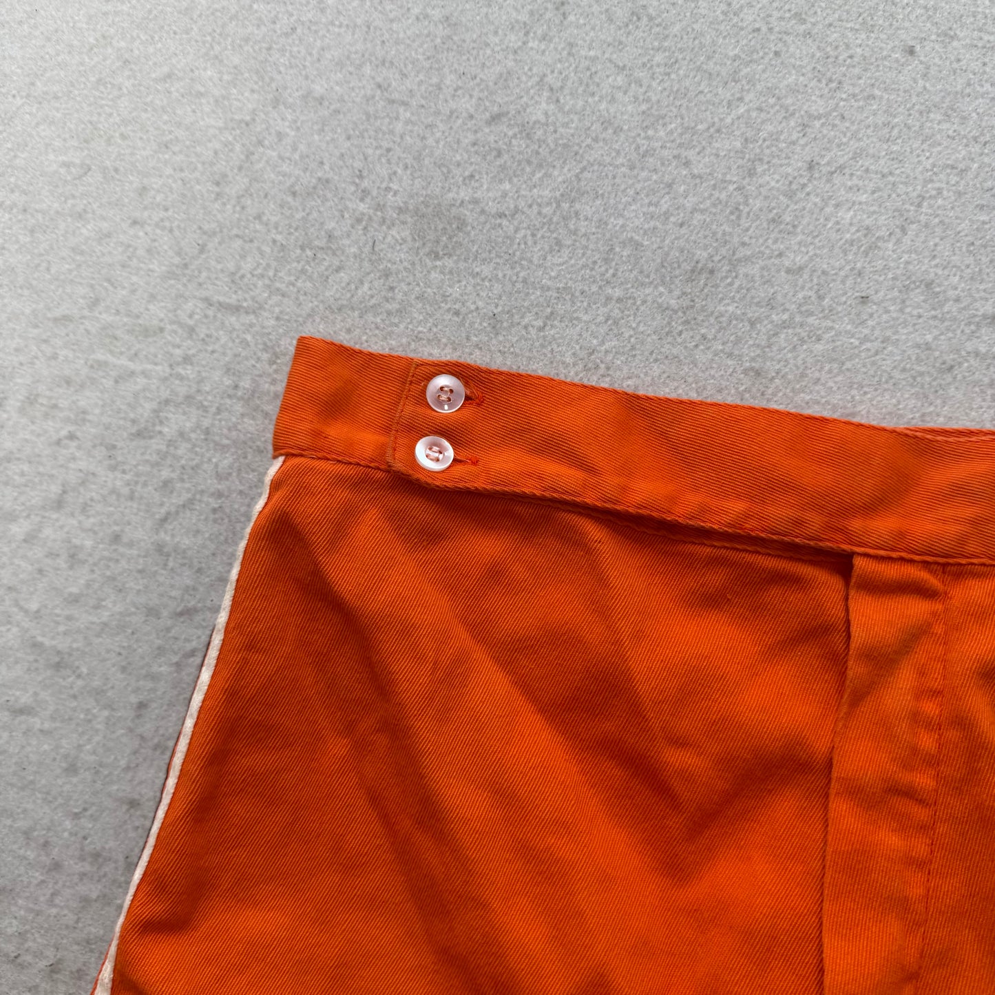 Men's Orange Cotton Blend Racing Style Pants Side Stripe Outdoor Casual Size 30