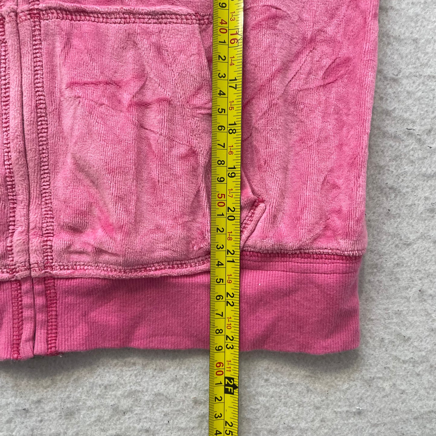 Victoria's Secret PINK Women's Pink Velour Zip-Up Hoodie Sequin Logo Size M