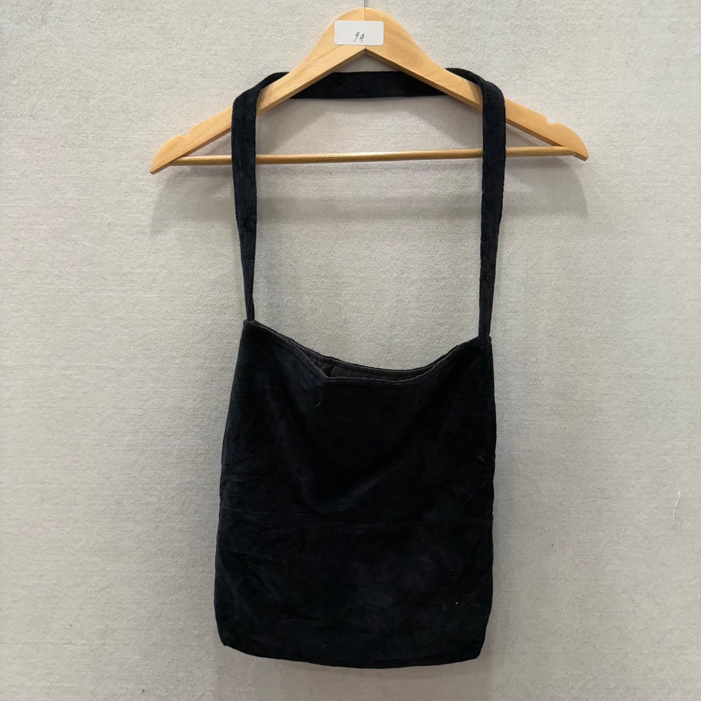 Juicy Couture Black Velour Casual Wear Embroidered Logo Preppy Shoulder Tote Bag