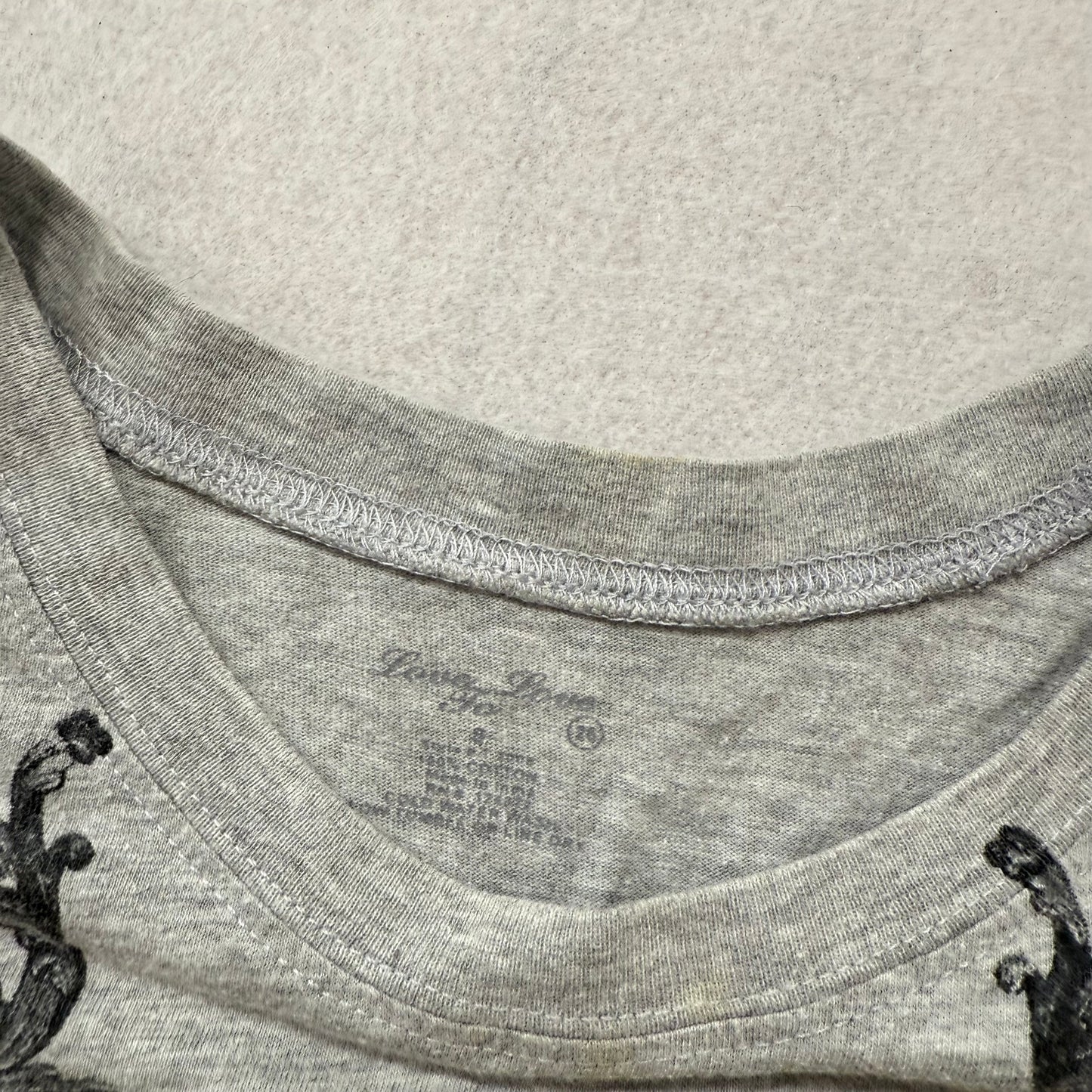 .Love Love Lo Women's Gray Angel Wings Rhinestone-Studded Cross Graphic Top Size S