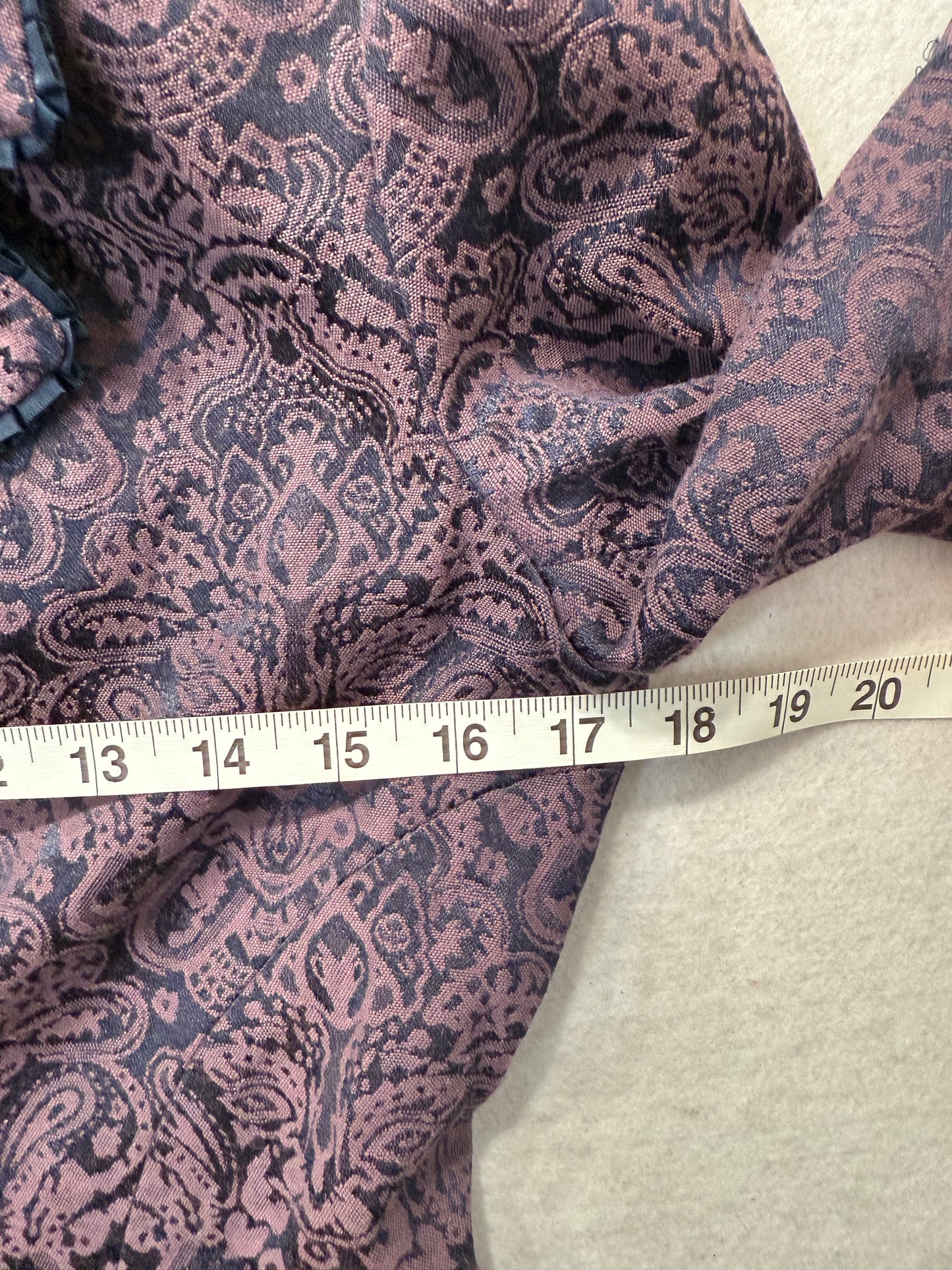 GNW Purple & Black Paisley Brocade Button-Front Blazer Jacket Size M
