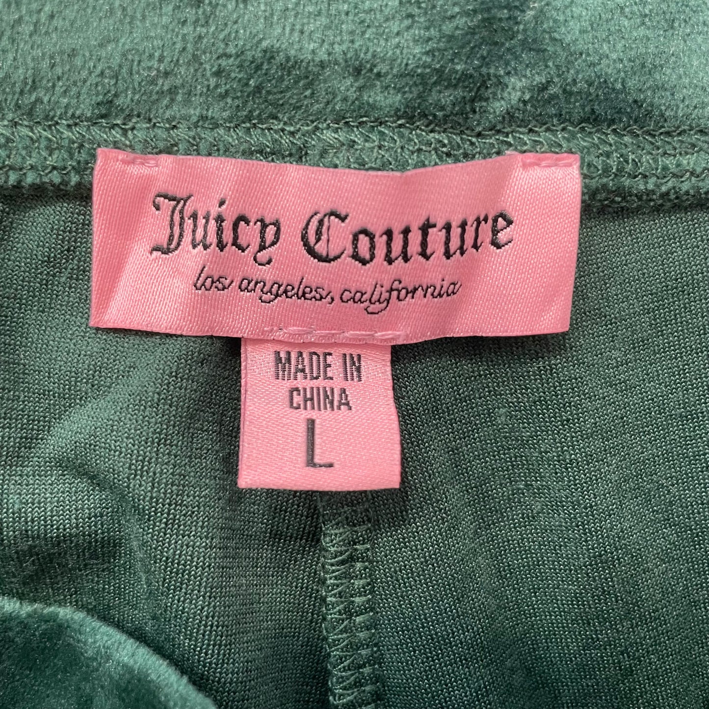 Juicy Couture Women's Dark Green Velour Tracksuit Set Hoodie & Pant Size S/L