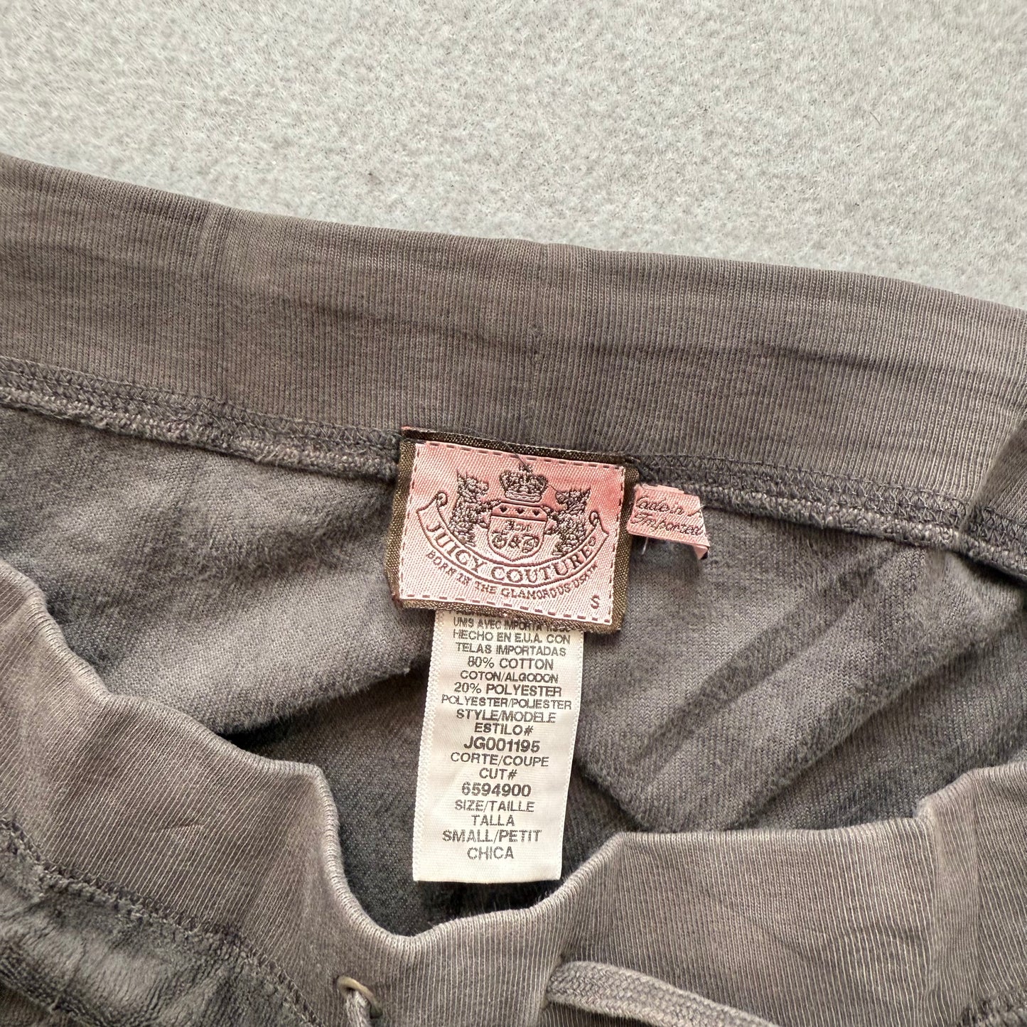 Vintage Juicy Couture Women Brown Velour Flare Leg Track Pants Drawstring Size S