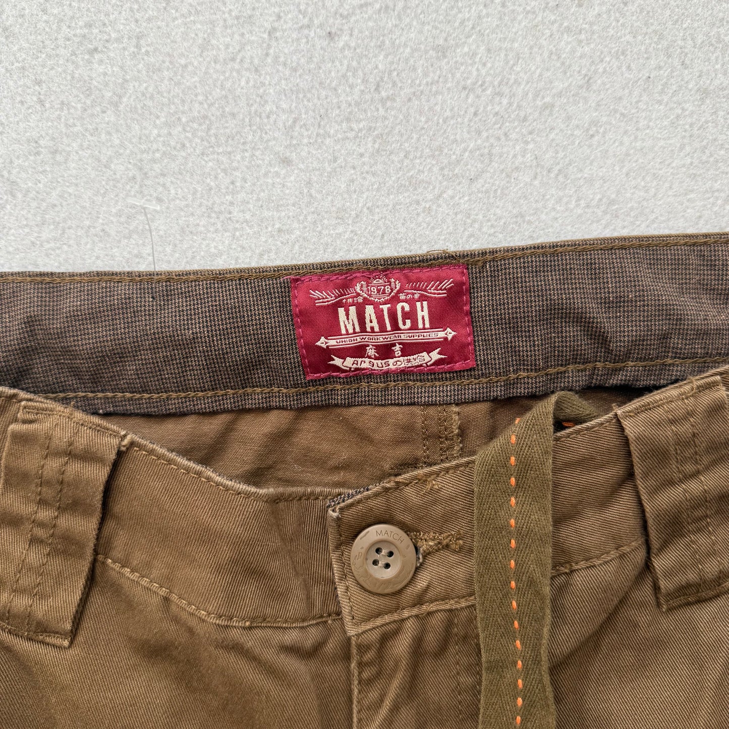 Match Men Men's Brown Utility Cargo Pants Multi-Pockets Tactical Outdoor Size S
