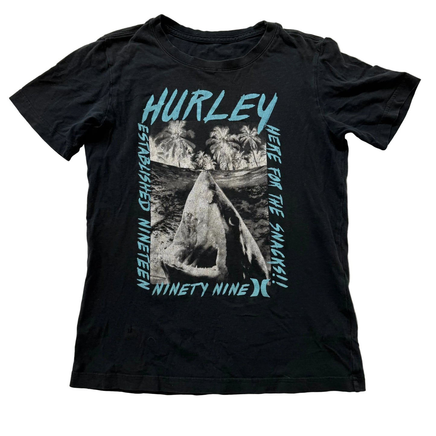 Hurley Men's Black Cotton T-Shirt Short Sleeves Crewneck Graphic Logo Size L